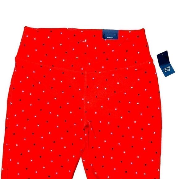 Crown & Ivy Printed Leggings Red Star Women's Large (L)  NWT - Picture 3 of 9